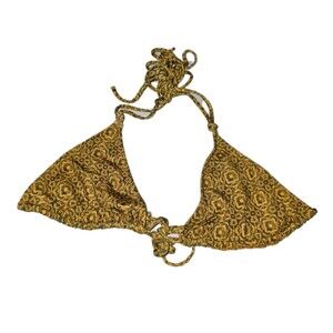 HEAVY MANNERS CANT TAKE MY EYES OFF OF YOU NWT Sz M Triangle String Bikini Top